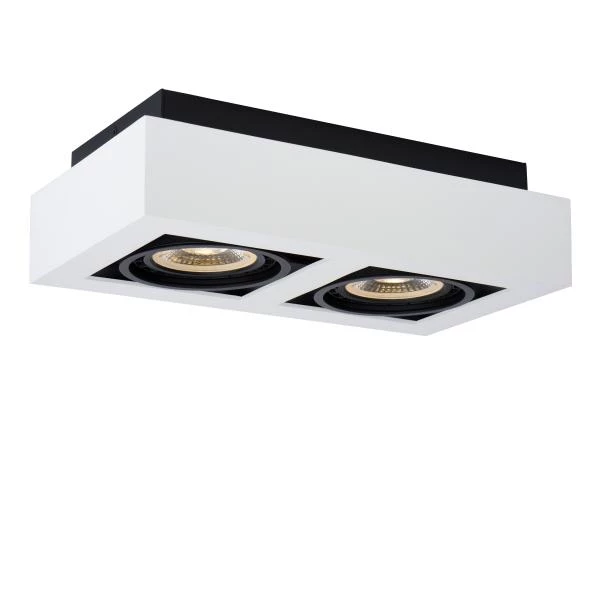 Lucide ZEFIX - Ceiling spotlight - LED Dim to warm - GU10 - 2x12W 2200K/3000K - White - detail 1